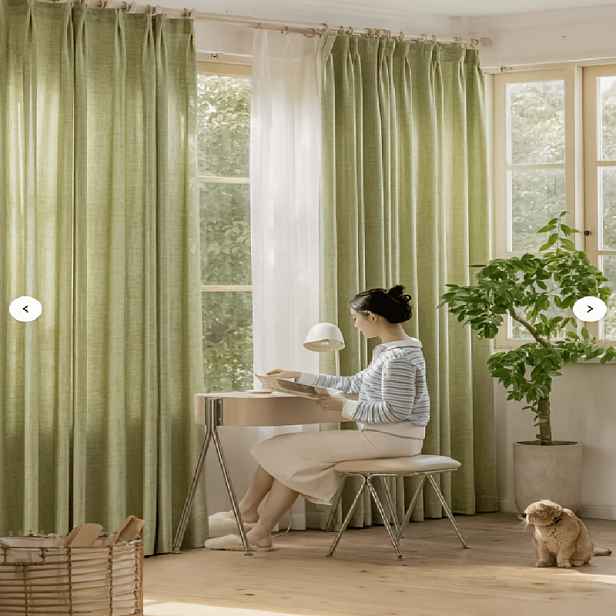 TEMU 1 ks Japonská zástěna v barvě matcha, kapsou na tyč, 100% polyester, světla, vhodná jako záclony do obývacího pokoje a ložnice, pokojové závěsy,