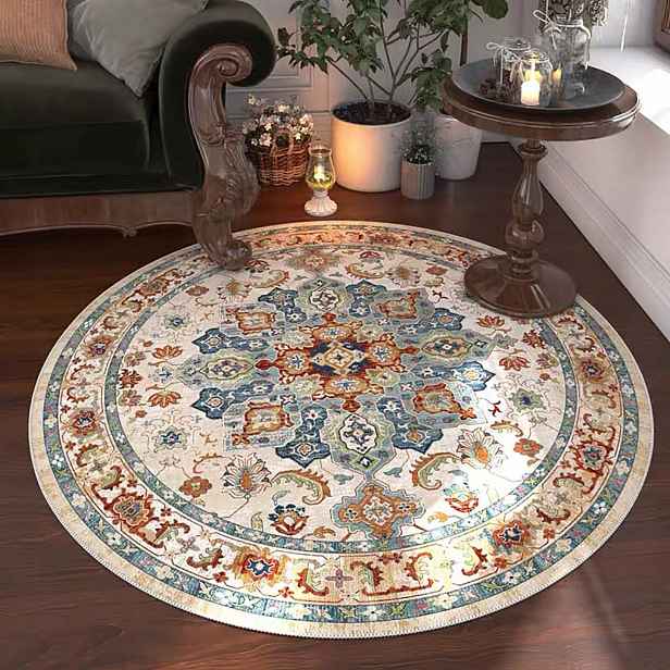 Tospass kulatý koberec boho 120 cm, vícebarevný