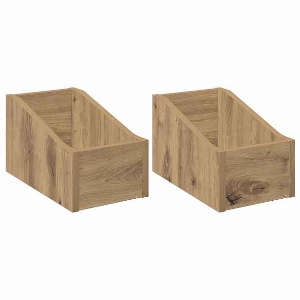 vidaXL Krabice na LP desky 2 ks Dub artisan 18 x 32 x 18 cm