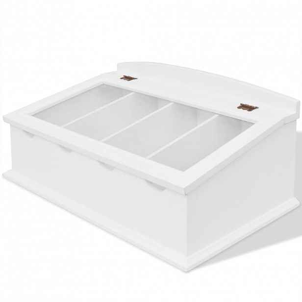 vidaXL Zásobník na příbory MDF bílý, v barokním stylu