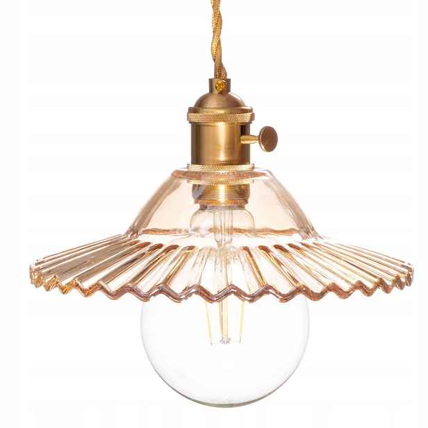 Závěsná skleněná plochá lampa Balerina jantarová