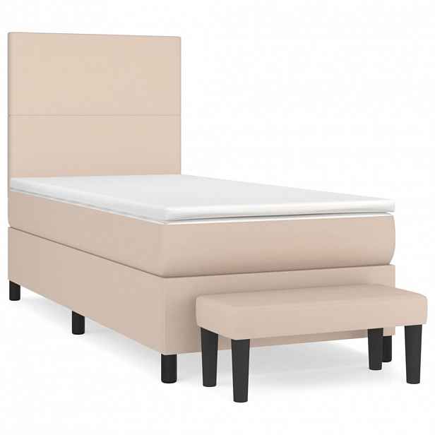 vidaXL Box spring postel s matrací cappuccino 80 x 200 cm umělá kůže