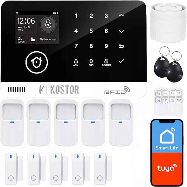 Bezdrátový alarm Gsm WiFi s aplikací Tuya, sada, Kostor SAD005D