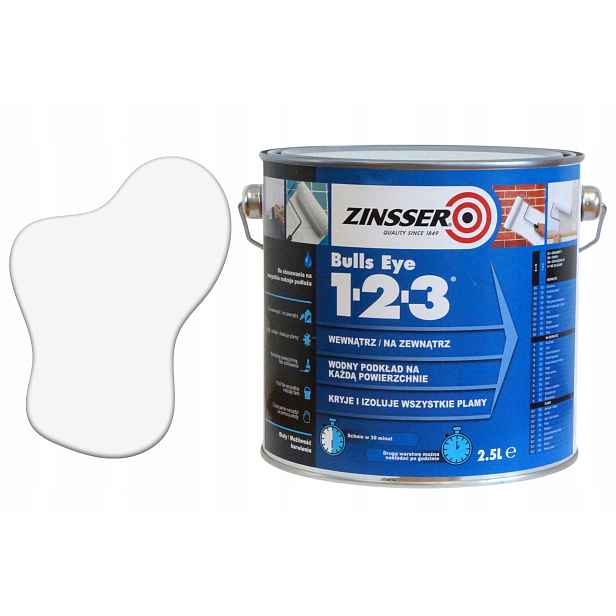 Bulls Eye 1-2-3 – univerzální akrylový podklad pro stěny Zinsser 2,5 l