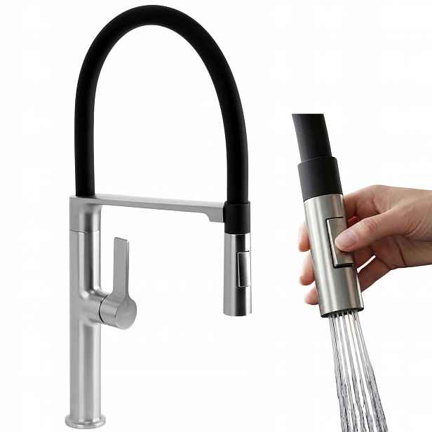 Kuchyňská baterie Nikl kartáčovaná Rea Lago Flexibilní Ramínko Pvd