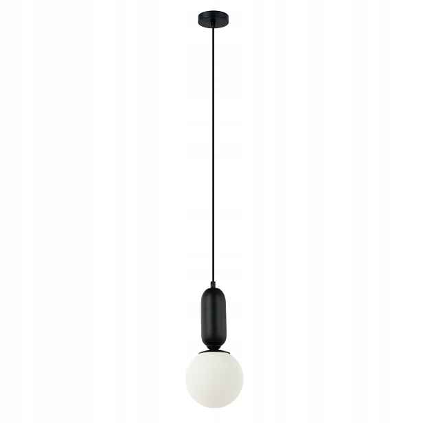 Italux Aldeva závěsná lampa černá koule bílá E27 1x40W