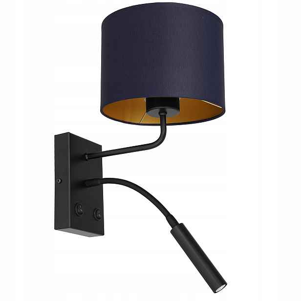 Luminex Arden nástěnné svítidlo černé granátové E27+G9 15W+8W 2x vypínač