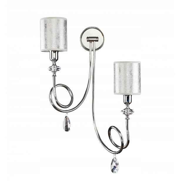 Nástěnná lampa Delfina Stříbrná Stínidla 2xE14 Nástěnná lampa do obývacího pokoje