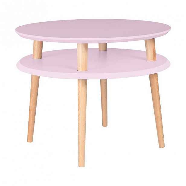 Růžový konferenční stolek Ragaba UFO, Ø 57 cm