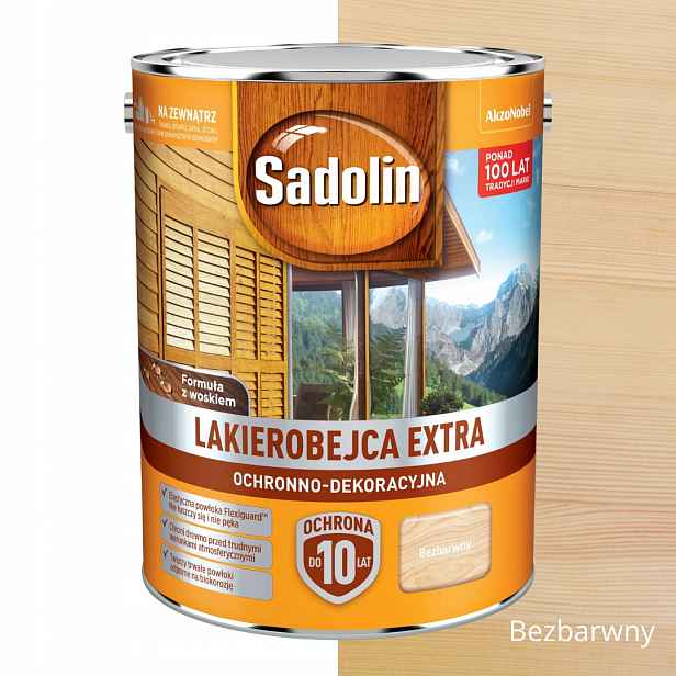 Sadolin Extra Lak, Trvalá Ochrana A Dekorace Dřeva 5 L, Bezbarvý