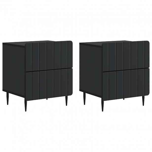 vidaXL Noční skříňka 2 ks Černá 43 x 34,5 x 49,5 cm Kompozitní dřevo