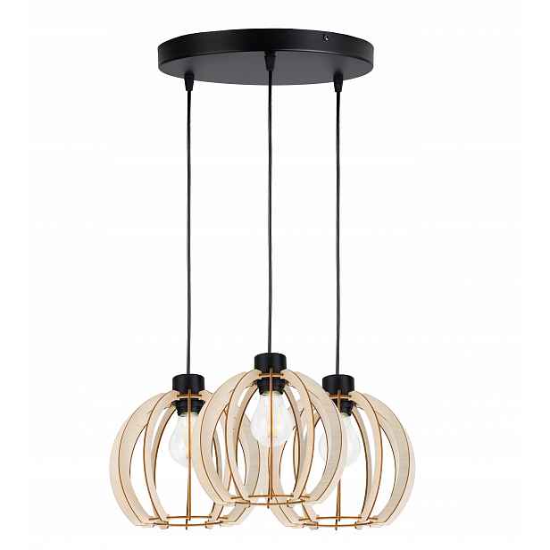 Závěsná Lampa Zwis stropní lustr Kula Dřevo 3