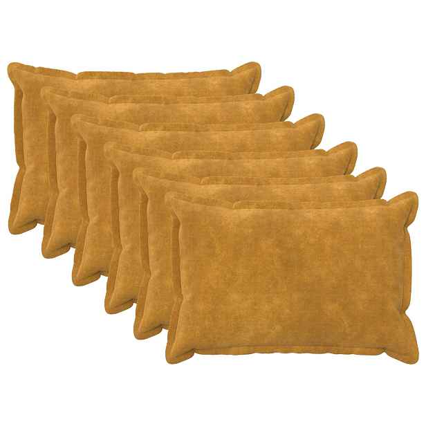 vidaXL Polštář s polštářem HOUTEN 6 ks Žlutá Mikrovláknová fleece