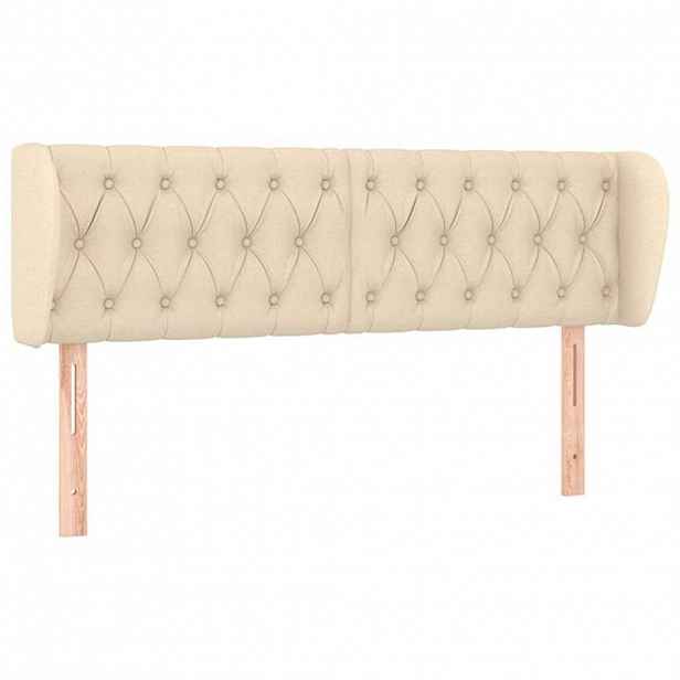 vidaXL Čelo postele typu ušák krémové 163x23x78/88 cm textil