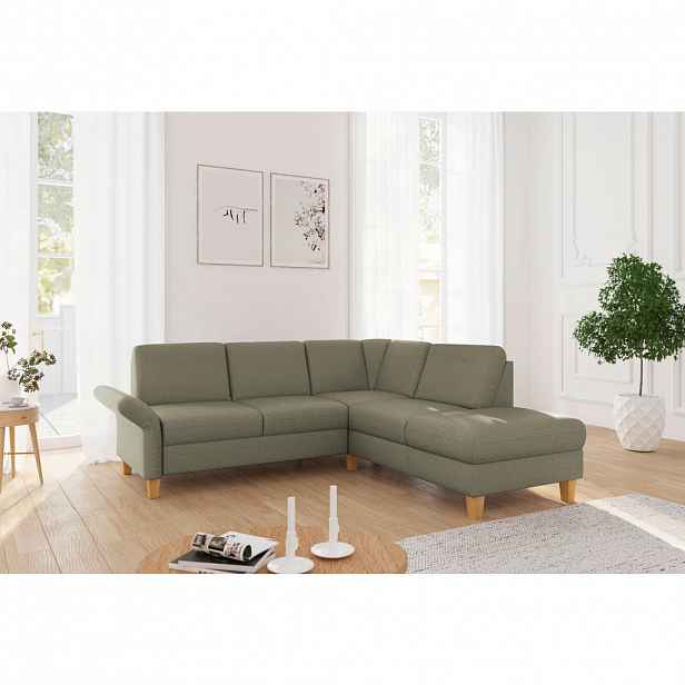 Sit & More ROHOVÁ SEDAČKA, textil, olivově zelená