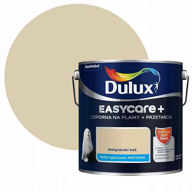 Dulux EasyCare Plus Barva Odolná Proti Drhnutí Designová béžová 2,5L