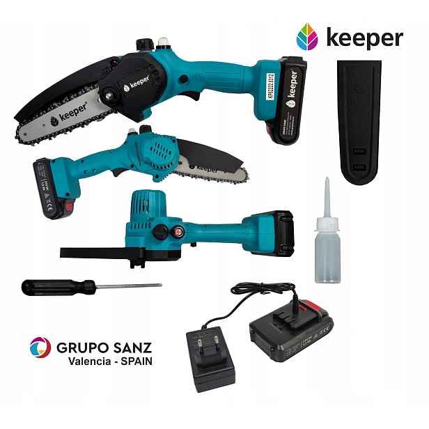 Aku Řetězová Pila Keeper KP6 Olejová Pumpa Akumulátor Nabíjení