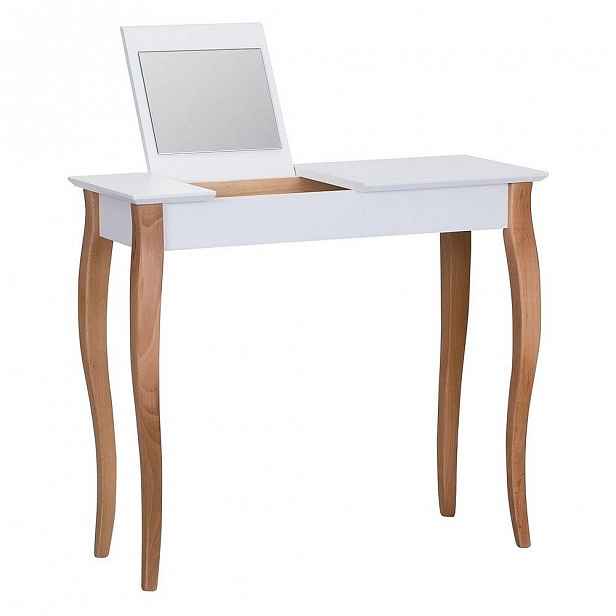 Bílý toaletní stolek se zrcadlem Ragaba Dressing Table, délka 85 cm
