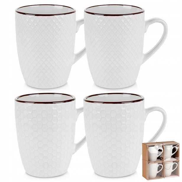 Keramické hrnky bílé 400 ml 4 ks