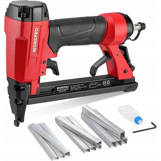 Pneumatická sešívačka Taker Workpro 21GA 6-16 mm sponky olej