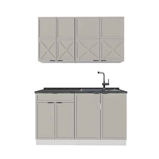 Vicco JEDNOTKOVÁ KUCHYNĚ Fame-Line Šedá/béžová/bílá 140 cm , PD Antracit