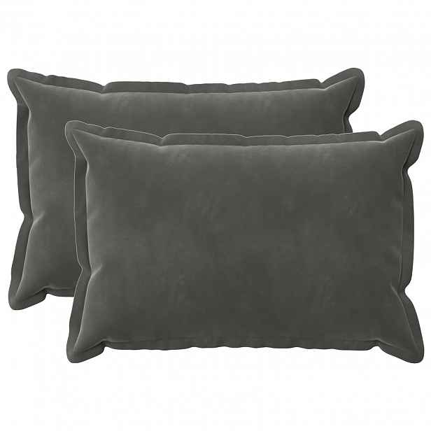 vidaXL Povlak na polštář 2 pcs HOUTEN Tmavě šedá 30 x 50 cm Samet