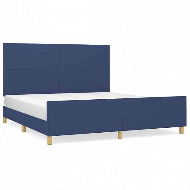 vidaXL Rám postele bez matrace modrý 160 x 200 cm textil