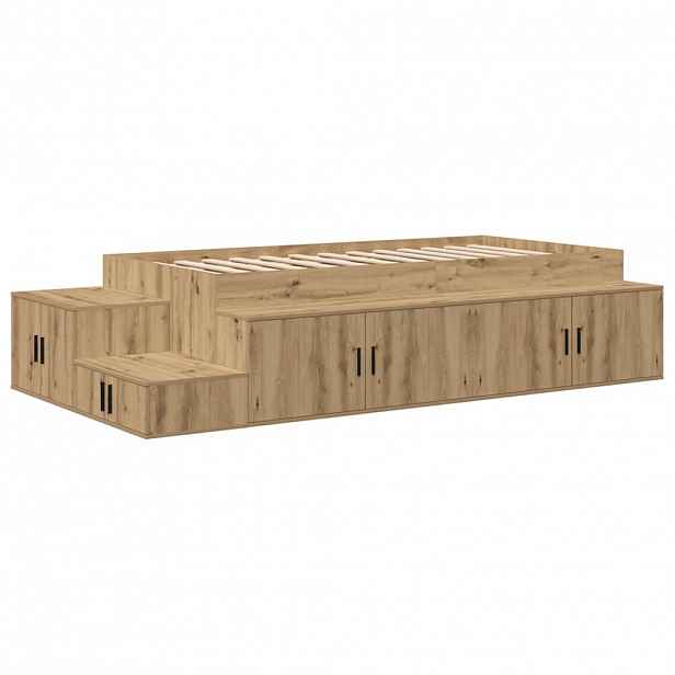 vidaXL Rám postele s úložným prostorem Artisanový dub 80 cm
