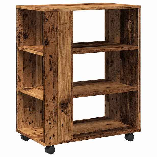 vidaXL Skříňka na kolečkách old wood 60 x 35 x 75 cm kompozitní dřevo