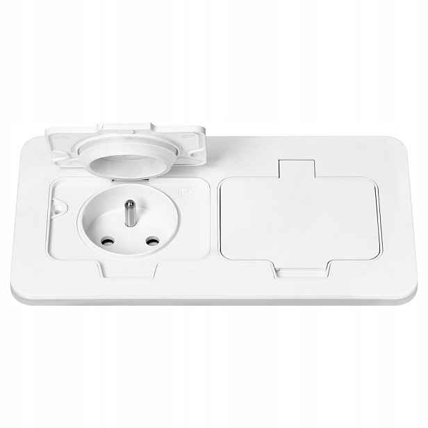 Hermetická elektrická zásuvka dvojitá, IP55, 2x2P+Z(French), bílá
