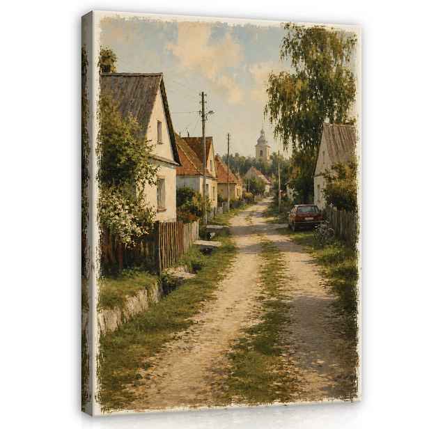 Obraz Krajina Venkovská Vesnice Vintage Do Ložnice Obývacího Pokoje Na Plátně 120x80