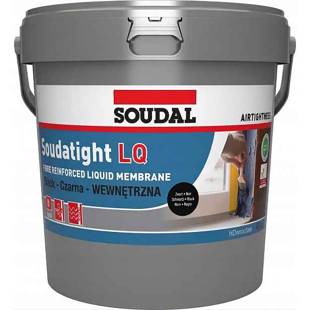Soudal Sws Soudatight Lq černá tekutá membrána 4,5 kg teplá montáž