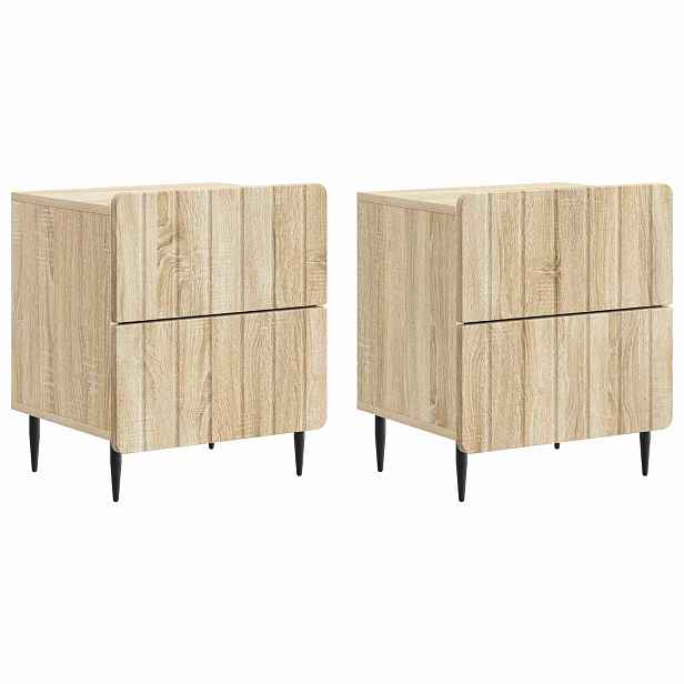 vidaXL Noční skříňka 2 ks Dub sonoma 43 x 34,5 x 49,5 cm