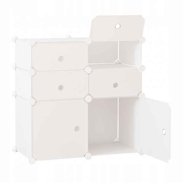 Botník Homcom 75 x 73 x 37 cm bílá, segmentová skříňka na boty pro dům