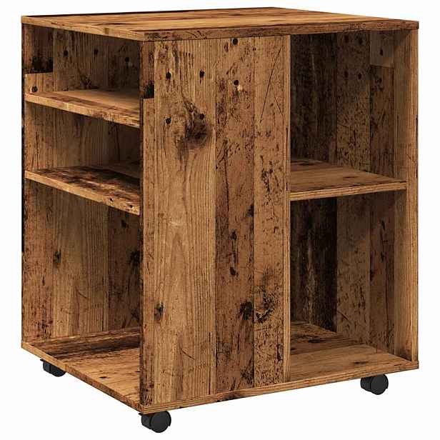 vidaXL Skříňka na kolečkách old wood 60 x 53 x 72 cm kompozitní dřevo