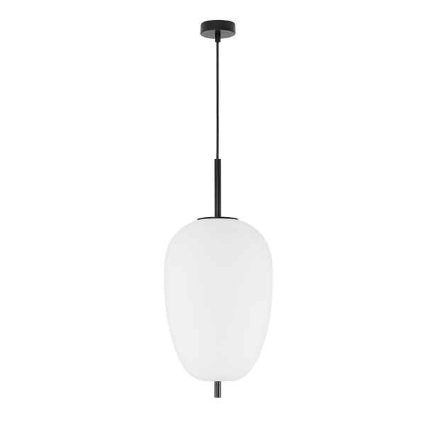 Bílé/černé skleněné závěsné svítidlo ø 27 cm Lato – Nova Luce