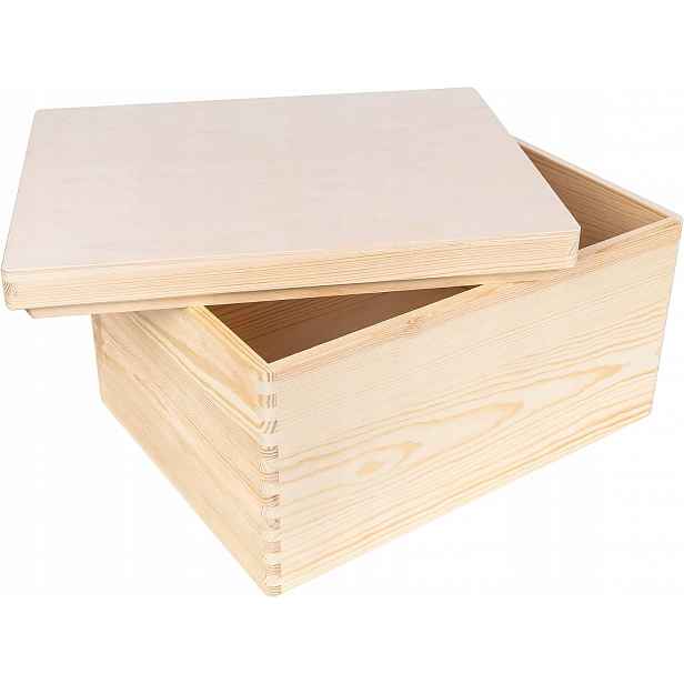 Dřevěná Bedna S Víkem Pro Skladování 40 CM