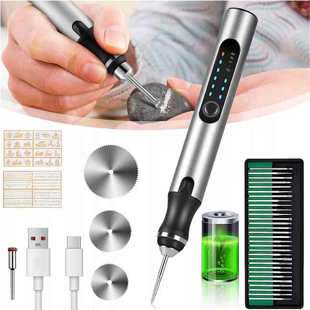 Mini Bruska Frézka Multifunkční 30 Příslušenství Se 3 Rychlostmi Usb