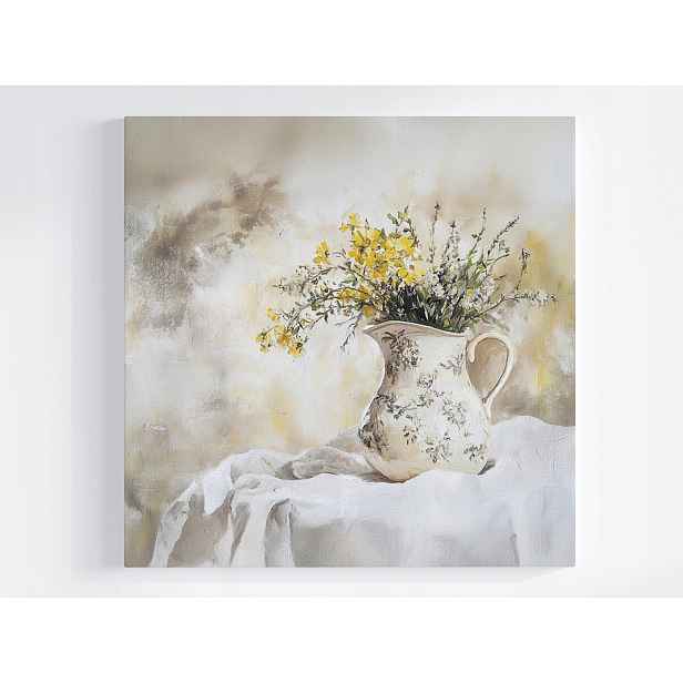 Obraz Na Plátně Obraz Na Plátně Polní Květy Kytice Džbán Retro Shabby Chic 50x50