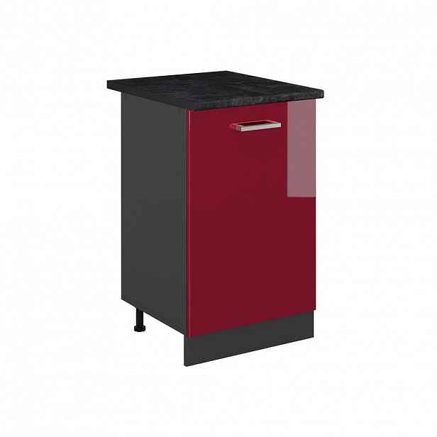 Vicco SPODNÍ SKŘÍŇKA KUCHYŇSKÉ LINKY R-Line, Červená vysoký lesk/Antracit, 50 cm pracovná doska antracitová