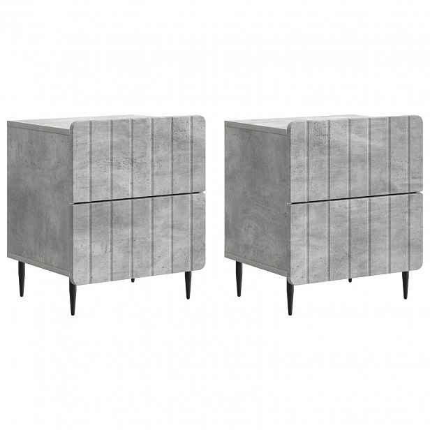 vidaXL Noční skříňka 2 ks Betonově šedá 43 x 34,5 x 49,5 cm
