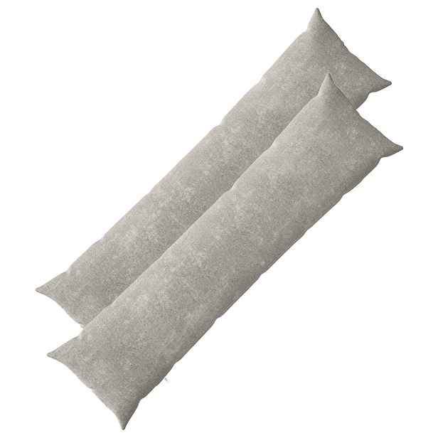 vidaXL Polštář 2 ks HEERLEN Světle šedá 40 x 145 cm Čenilková tkanina