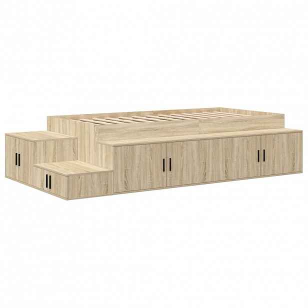 vidaXL Rám postele s úložným prostorem Sonoma dub 75 cm