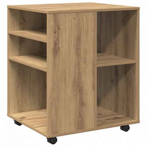 vidaXL Skříňka na kolečkách dub artisan 60x53x72 cm kompozitní dřevo