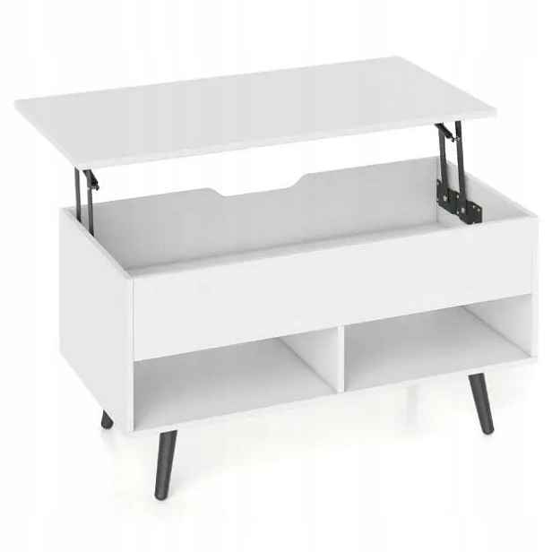Lavička Costway obdélníková 73 x 40 x 46 cm bílá