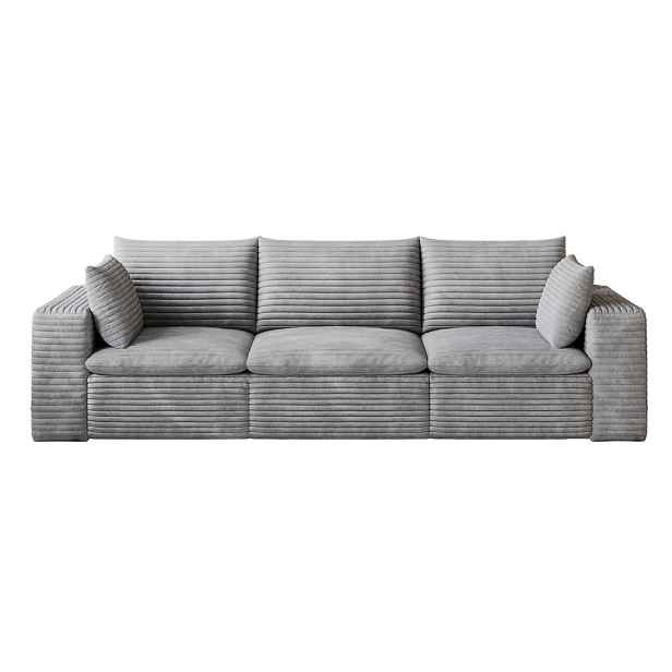 Modfu MODULÁRNÍ pohovka z látky 260x90x60 cm šedá s měkkým pěnovým jádrem a variabilním uspořádáním