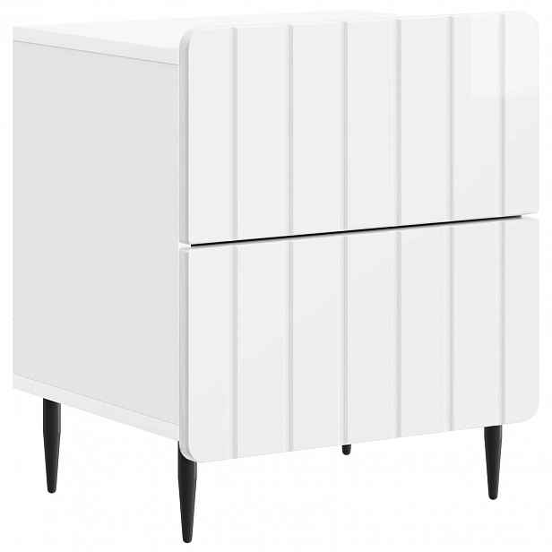 vidaXL Noční skříňka Bílá s vysokým leskem 43 x 34,5 x 49,5 cm