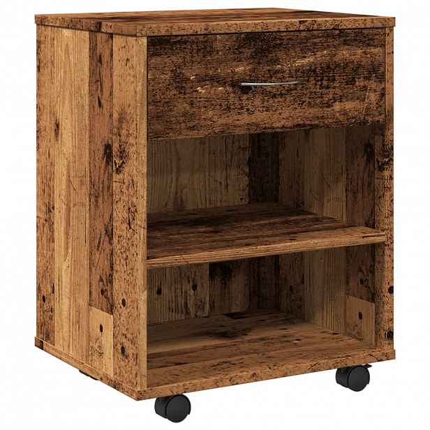 vidaXL Skříňka na kolečkách old wood 46 x 36 x 59 cm kompozitní dřevo