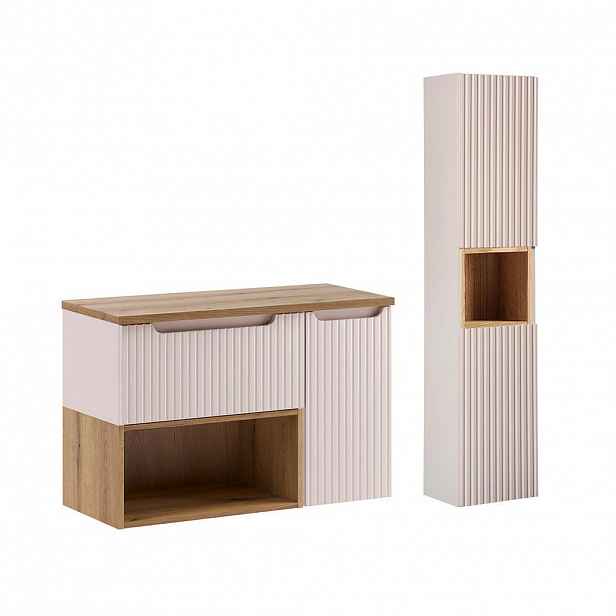 Petits-meubles KOUPELNOVÝ NÁBYTEK 90.4cm Riva 2er-Set Kašmír