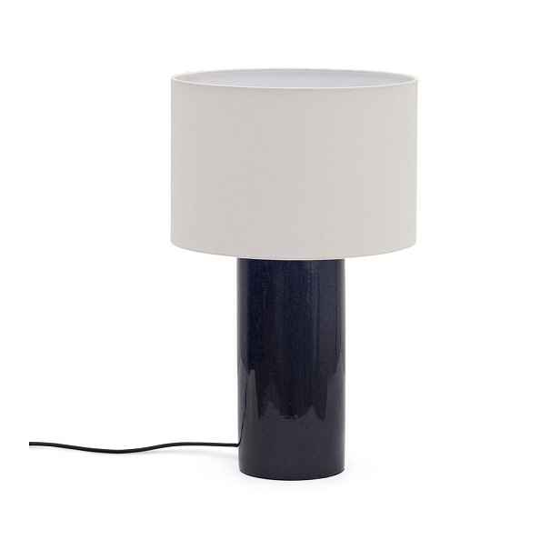 Modrá stolní lampa s textilním stínidlem (výška 53,5 cm) Toneric – Kave Home